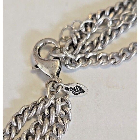 Premier Designs Isabella Necklace Silver & Brass Rhinestone Rondelles 16" to 20" - Picture 5 of 9